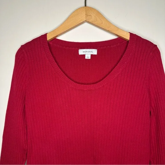 Women’s Ribbed Knit Rust Sweater Large - Picture 2 of 8